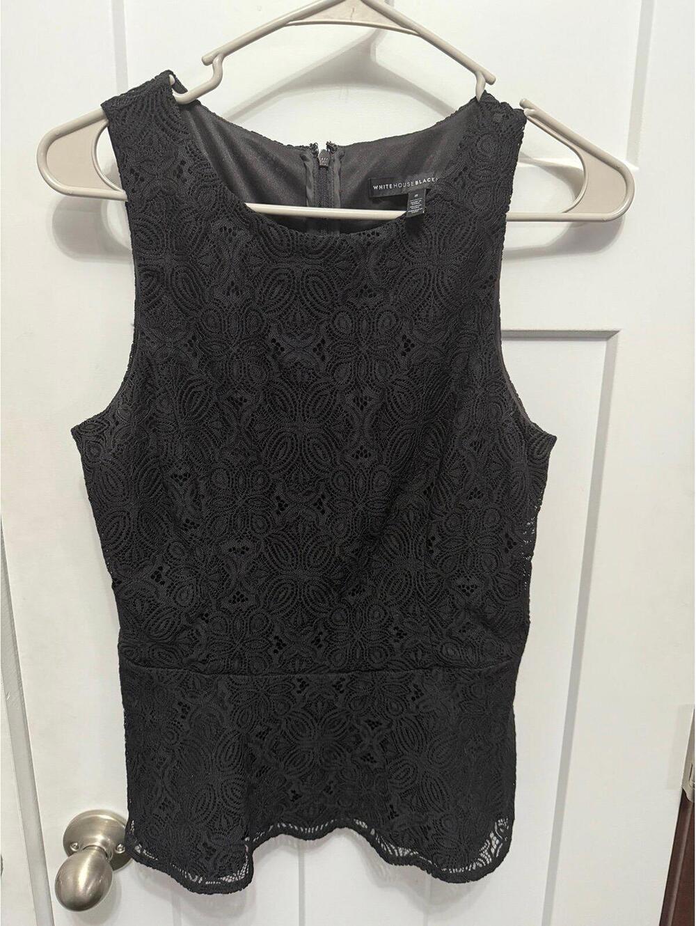 White House Black market black lace shell cami size 8